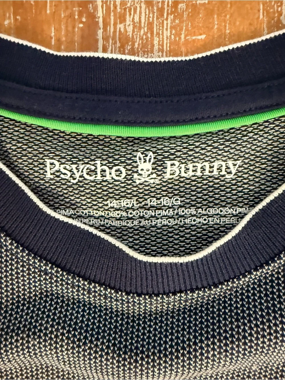 Psycho Bunny Navy Micro-Pattern Crew Tee with Embroidered Logo. Like New!!!